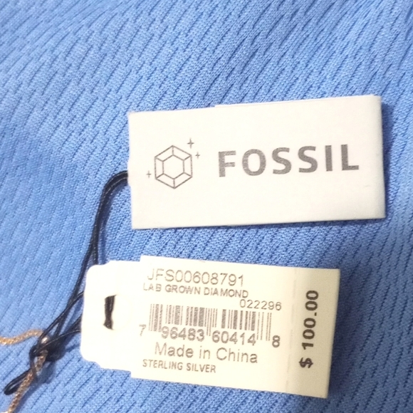 Fossil True Love 14k Rose Gold Plated Diamond Station Bracelet - Picture 4 of 9